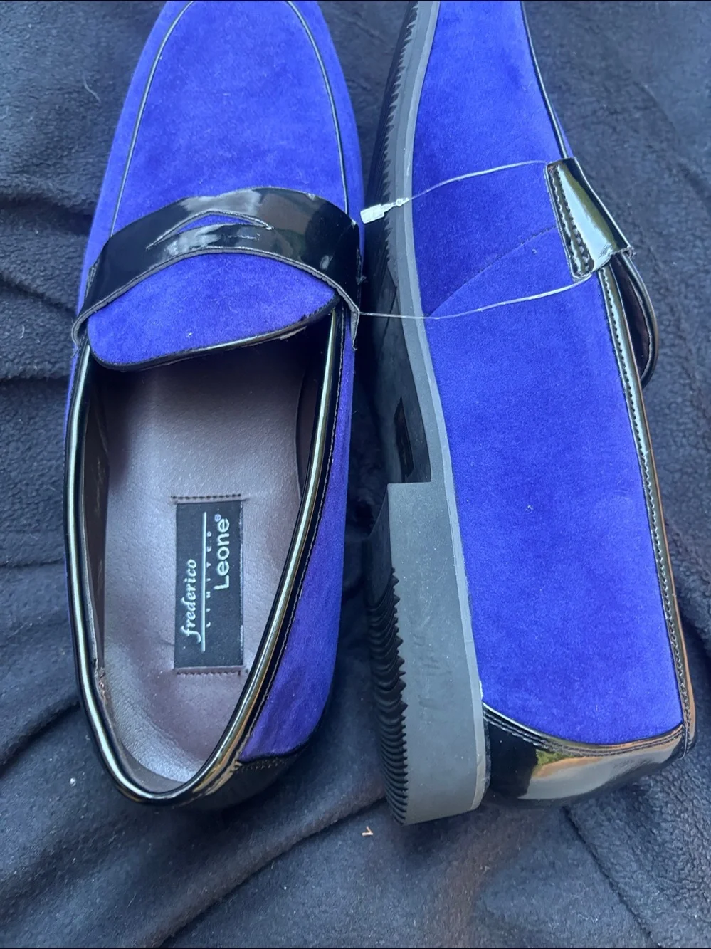 Men’s Suede Loafers in Royal Blue New Yorker Tuxedo Loafers